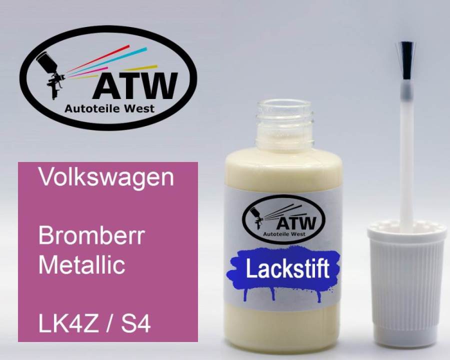 Volkswagen, Bromberr Metallic, LK4Z / S4: 20ml Lackstift, von ATW Autoteile West.